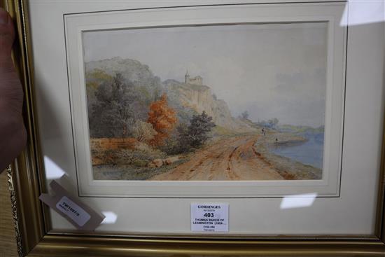 Thomas Baker of Leamington (1809-1869), watercolour River landscape, signed and dated 1836